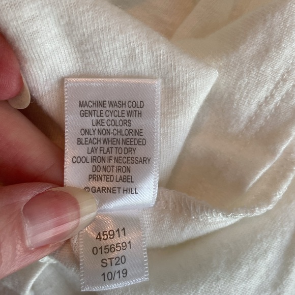 BOHO Garnet Hill Off-White and Gold Embroidered Linen & Modal Sleeveless Tank - Picture 10 of 10